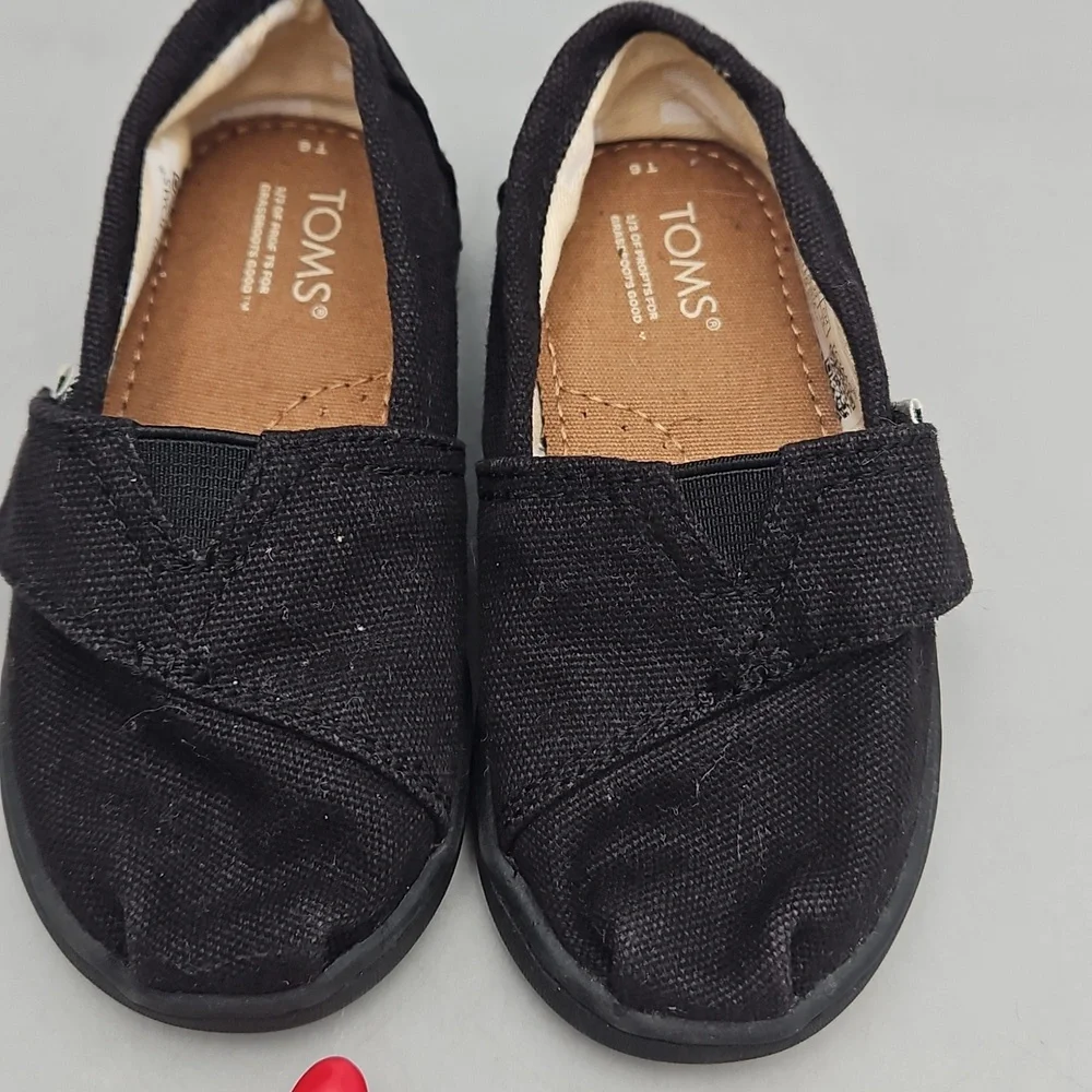 Toms Tiny Alpargata Canvas Black Size 6 Baby Shoes